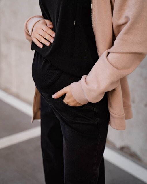 Черные джинсы прямого кроя для будущих мам Versus — изображение 6