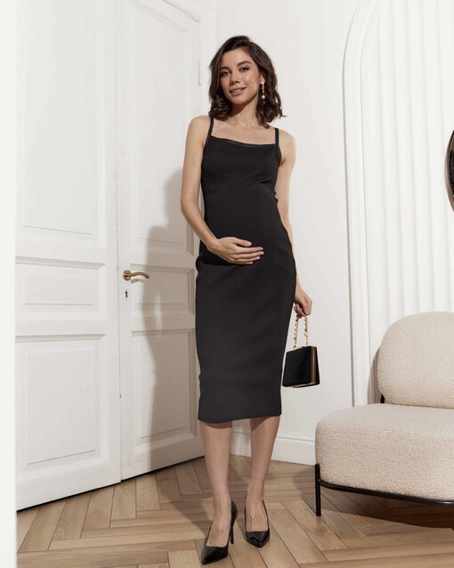 Черное платье для будущих и кормящих мам Sarah — изображение 2