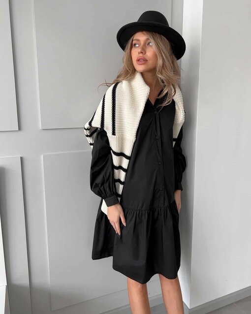 Чёрное платье-рубашка для беременных Jess — изображение 2