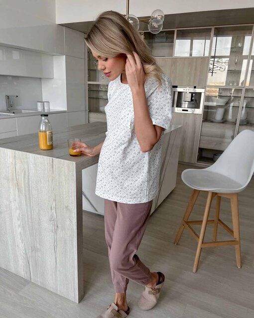 Хлопковые домашние брюки для беременных и кормящих мам Lynn — изображение 3