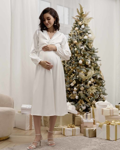 Молочное платье для беременных и кормящих Blush — изображение 16