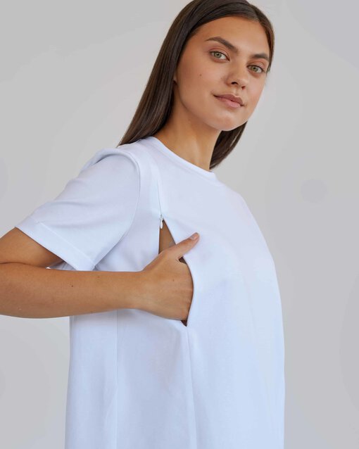 Белая футболка для будущих и кормящих мам Astoria — изображение 5