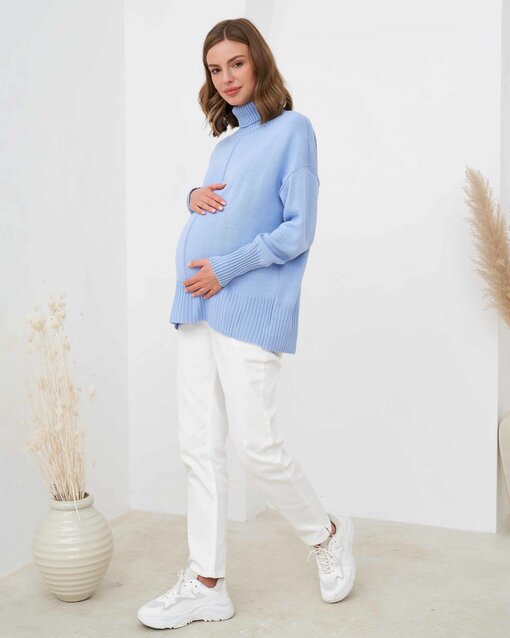 Голубой свитер для будущих и кормящих мам Dafna — изображение 7
