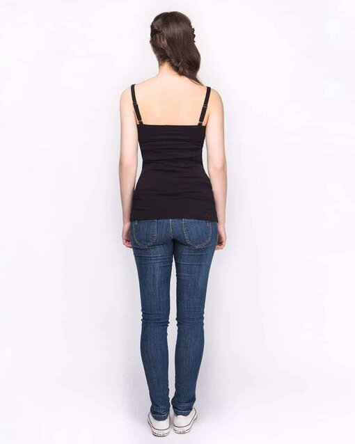 Черный топ для будущих и кормящих мам Lotus — изображение 3