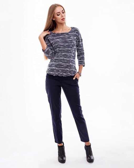 Синие классические брюки для беременных Elegance