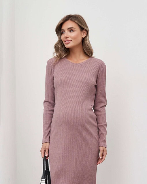 Кофейное платье-лапша для будущих и кормящих мам Lira — изображение 3