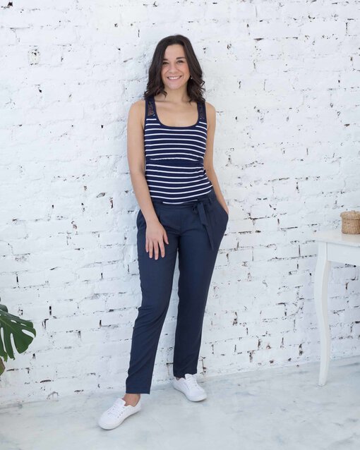 Майка для будущих и кормящих мам в морском стиле Kler