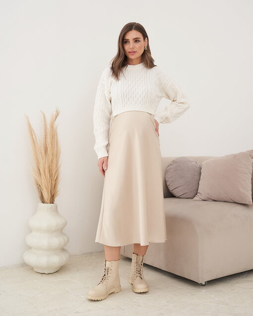 Бежевая атласная юбка Kate — изображение 9