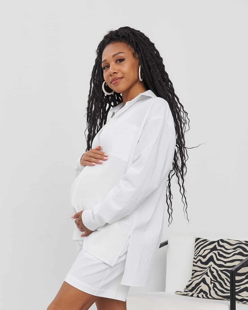 Белая рубашка для будущих и кормящих мам Breeze — изображение 3