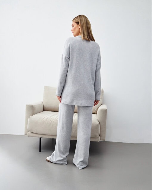 Серый теплый джемпер для будущих и кормящих мам Trendy — изображение 13