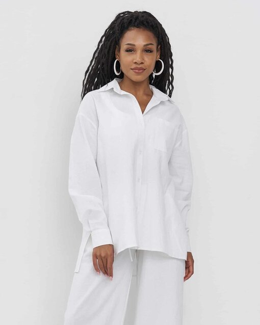 Белая рубашка для будущих и кормящих мам Breeze