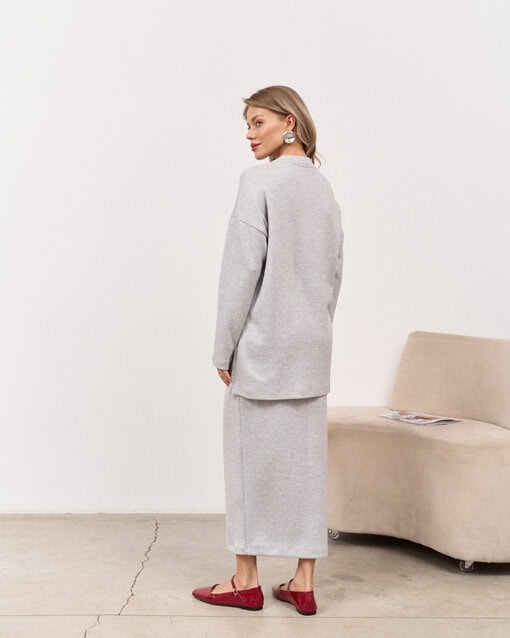 Серая теплая юбка для будущих и кормящих мам Trendy — изображение 8