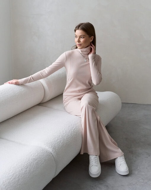 Бежевые брюки для будущих и кормящих мам Soft — изображение 9