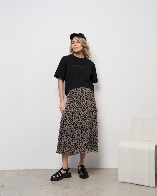 Кофейная юбка в лео-принт Nessy — изображение 5