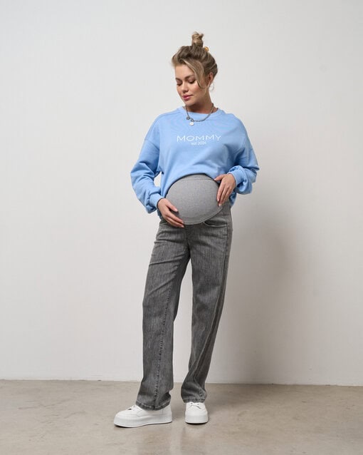 Серые джинсы прямого кроя для будущих мам Andre