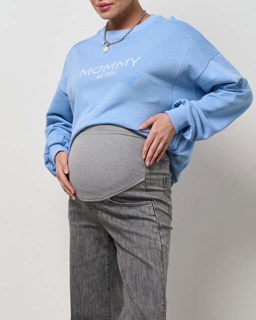 Серые джинсы прямого кроя для будущих мам Andre NEW — изображение 2