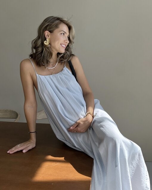 Голубой сарафан для будущих мам Carina