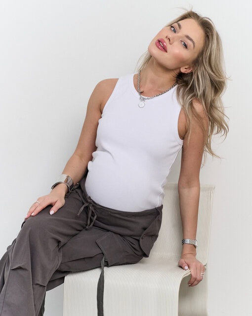 Графитовые брюки-карго для будущих и кормящих мам Billy — изображение 9