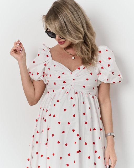 Белое платье с сердечками для беременных Teresa — изображение 4