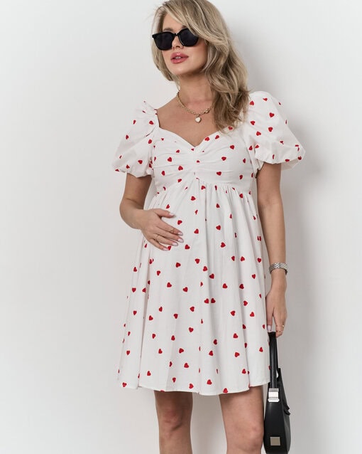 Белое платье с сердечками для беременных Teresa — изображение 7