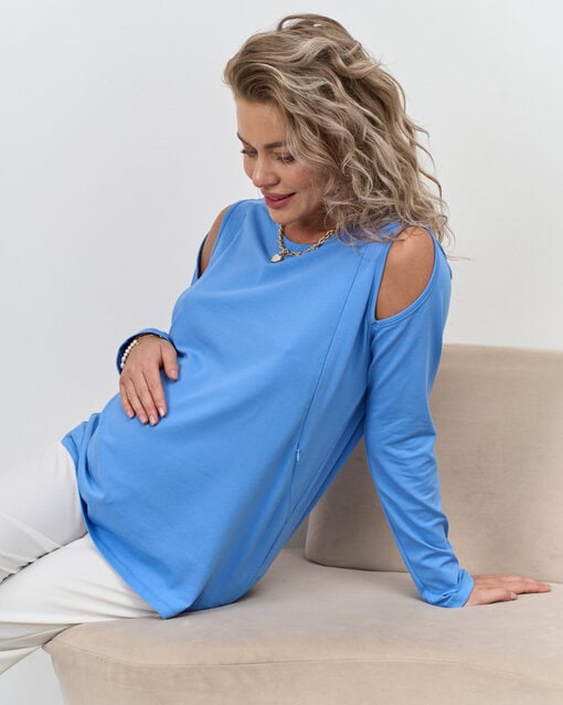 Голубой лонгслив для будущих и кормящих мам Marco — изображение 8