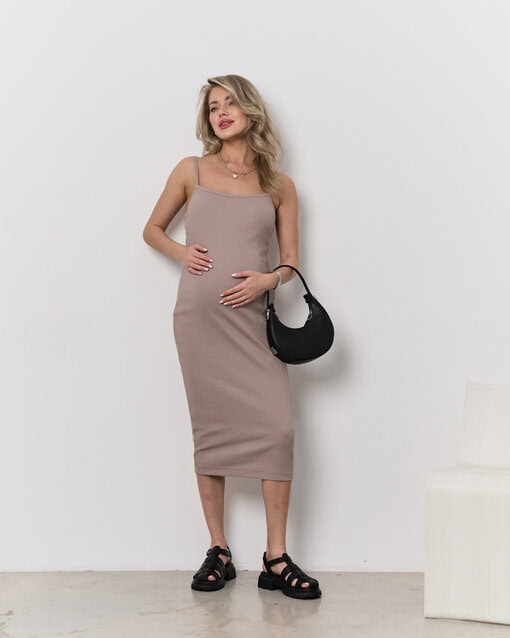 Кофейное платье для будущих и кормящих мам Sarah — изображение 8