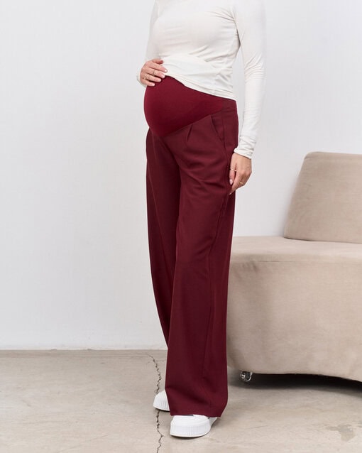 Бордовые брюки-палаццо для будущих мам Osaka — изображение 3