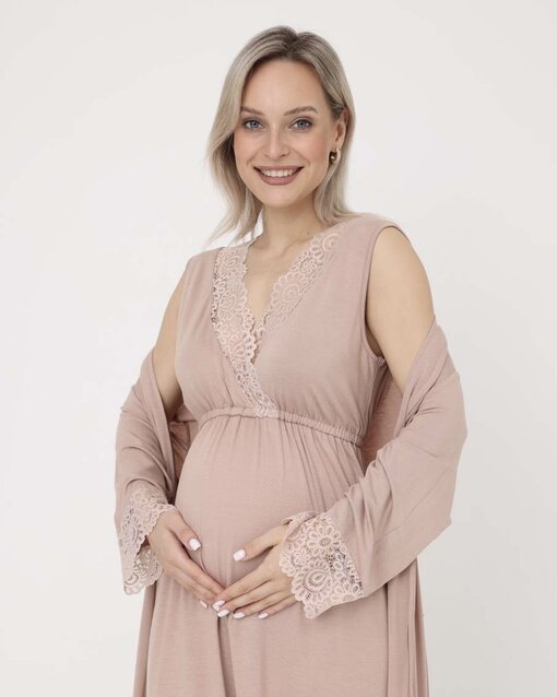 Бежевый домашний комплект для будущих и кормящих мам Monro — изображение 2