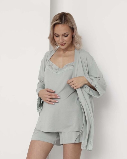 Домашний комплект для будущих и кормящих мам Nubi в оттенке шалфей