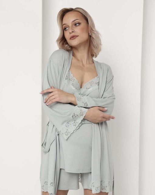 Домашний комплект для будущих и кормящих мам Nubi в оттенке шалфей — изображение 4