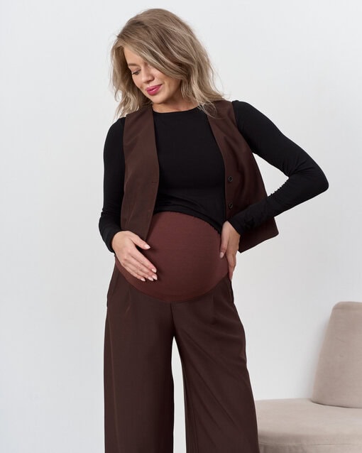 Шоколадные брюки-палаццо для будущих мам Osaka — изображение 6