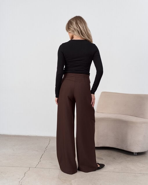 Шоколадные брюки-палаццо для будущих мам Osaka — изображение 12