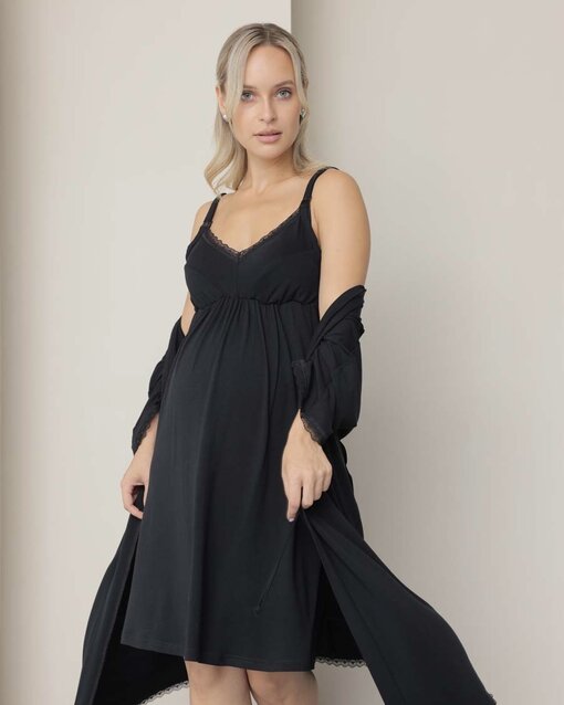 Черный домашний комплект для будущих и кормящих мам Stella — изображение 11