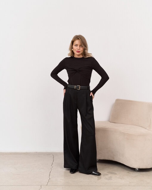 Черный лонгслив для будущих и кормящих мам Soul — изображение 6