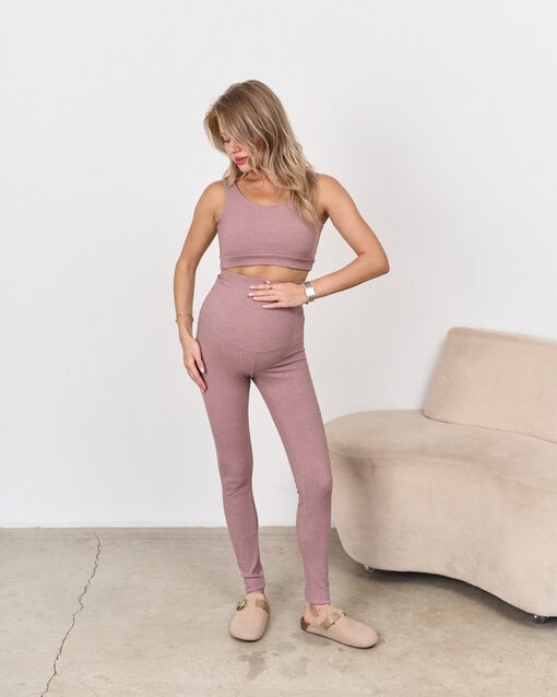 Кофейные леггинсы в рубчик для беременных Kardy New — изображение 6
