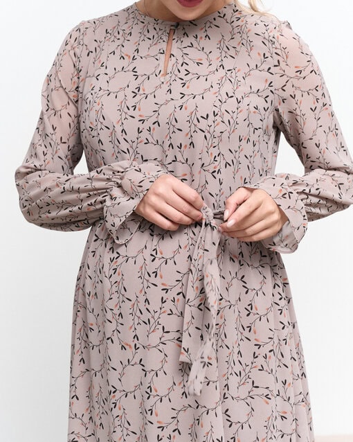 Кофейное платье с принтом для будущих и кормящих мам Valencia — изображение 7