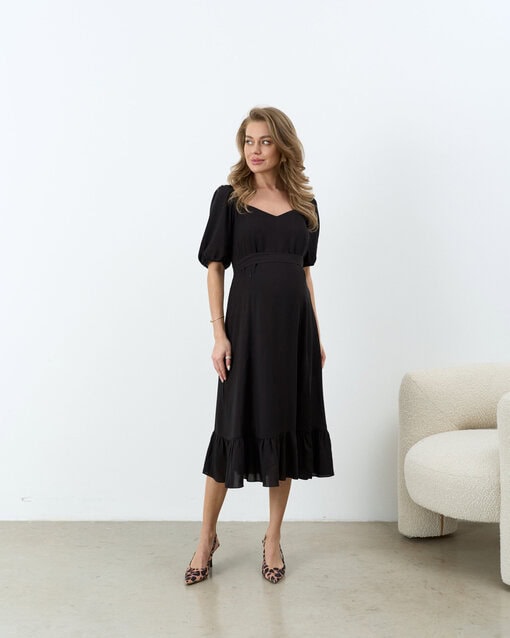 Черное платье для будущих и кормящих мам Italia — изображение 3