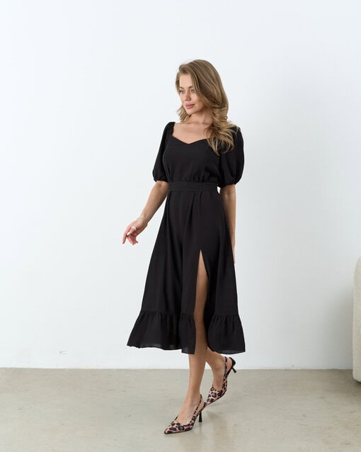 Черное платье для будущих и кормящих мам Italia — изображение 19