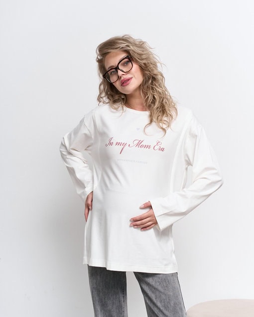 Молочный оверсайз лонгслив In my Mom Era — изображение 4