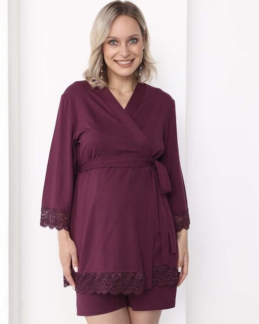 Бордовый домашний комплект для будущих и кормящих мам Nubi — изображение 8