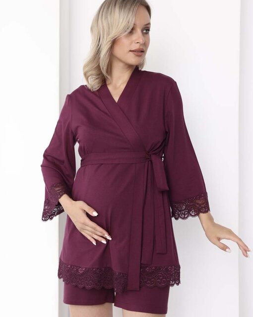 Бордовый домашний комплект для будущих и кормящих мам Nubi — изображение 14