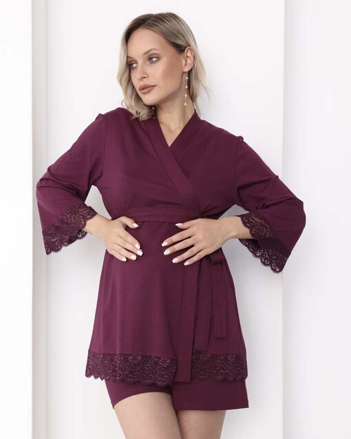 Бордовый домашний комплект для будущих и кормящих мам Nubi — изображение 5