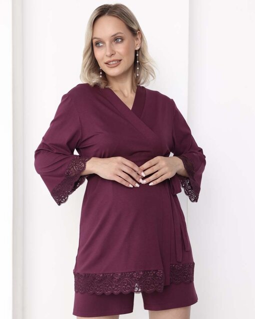 Бордовый домашний комплект для будущих и кормящих мам Nubi — изображение 13