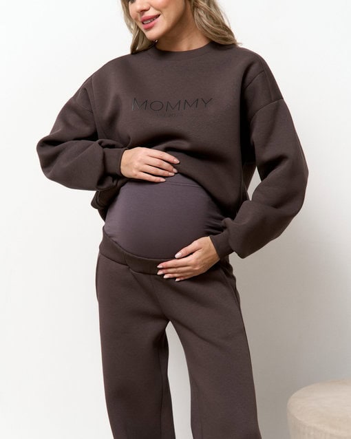 Кофейные теплые брюки для будущих мам Flex Warm — изображение 2