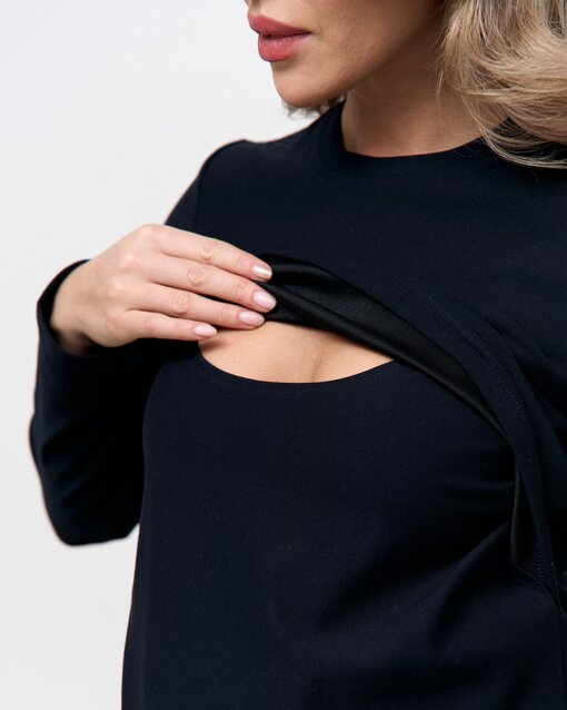 Темно-синее платье для будущих и кормящих мам Casual Warm — изображение 2