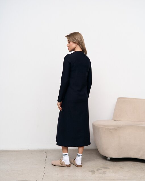 Темно-синее платье для будущих и кормящих мам Casual Warm — изображение 6