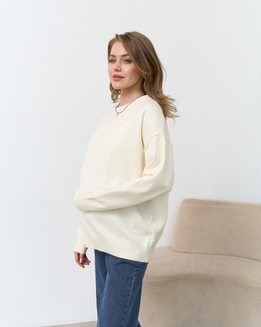 Сливочный базовый джемпер Martin