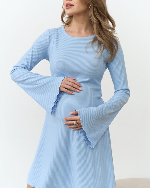 Голубое мини-платье для будущих и кормящих мам Erica — изображение 11