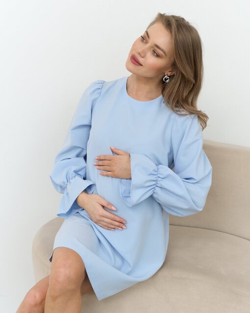 Голубое мини-платье для беременных Maysi — изображение 14