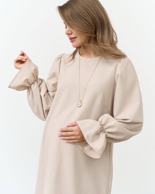 Бежевое мини-платье для беременных Maysi — изображение 9